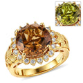 EverTrue Autumn Alexite, White Zircon Ring in 18K YG Plated (Size 7.0) 5.25 ctw - Sticky add to cart bar