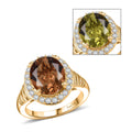EverTrue Autumn Alexite and White Zircon 5.40 ctw Ring in 18K Yellow Gold Plated - Sticky add to cart bar