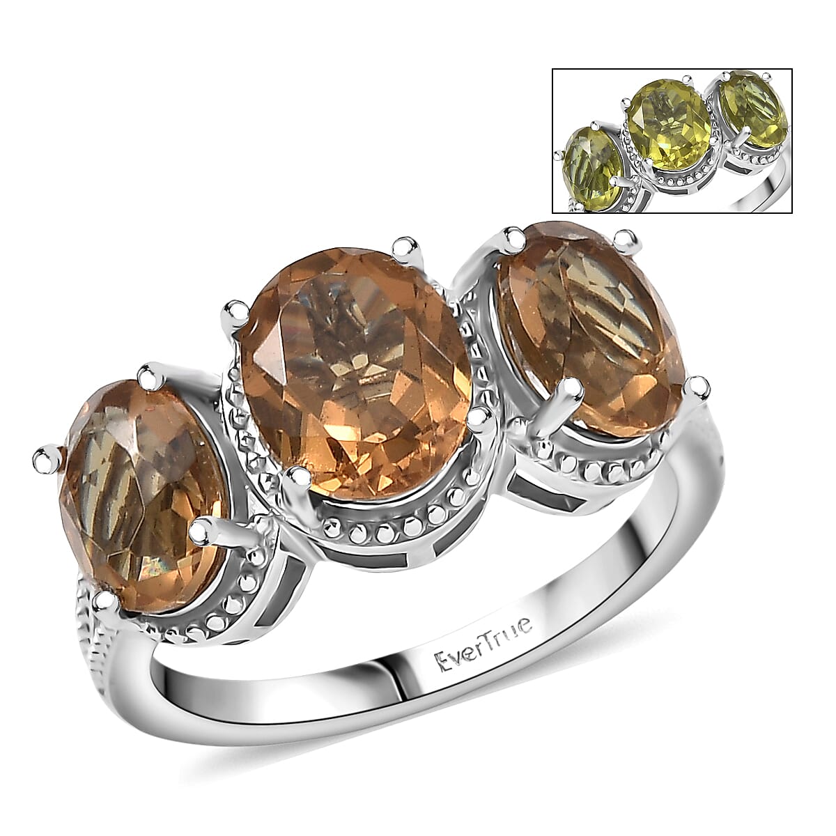 EverTrue Autumn Alexite Ring in Platinum Bond (Size 10.0) 4.35 ctw