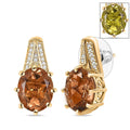 EverTrue Autumn Alexite and White Zircon 7.20 ctw Art Deco Earrings in 18K Yellow Gold Plated - Sticky add to cart bar