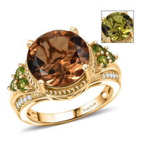 EverTrue Autumn Alexite, Multi Gemstone Ring in 18K YG Plated (Size 10.0) 3.85 ctw