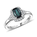 Pre Black Friday Deal Certified & Appraised Rhapsody 950 Platinum AAAA Monte Belo Indicolite, Diamond (E-F, VS) (0.23 cts) Ring (Size 6.0) (5.83 g) 1.35 ctw - Sticky add to cart bar