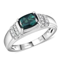 Certified & Appraised Luxoro AAA Monte Belo Indicolite and I2 Diamond 1.50 ctw Men's Ring in 10K White Gold 4.25 Grams - Sticky add to cart bar