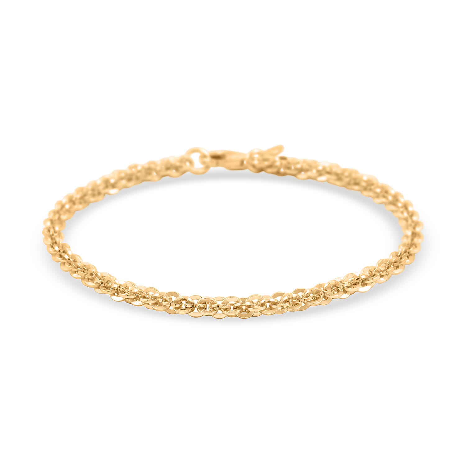 Italian 14K YG Over Sterling Silver Cristallino Chain Bracelet (7.50 In) (6.8 g)