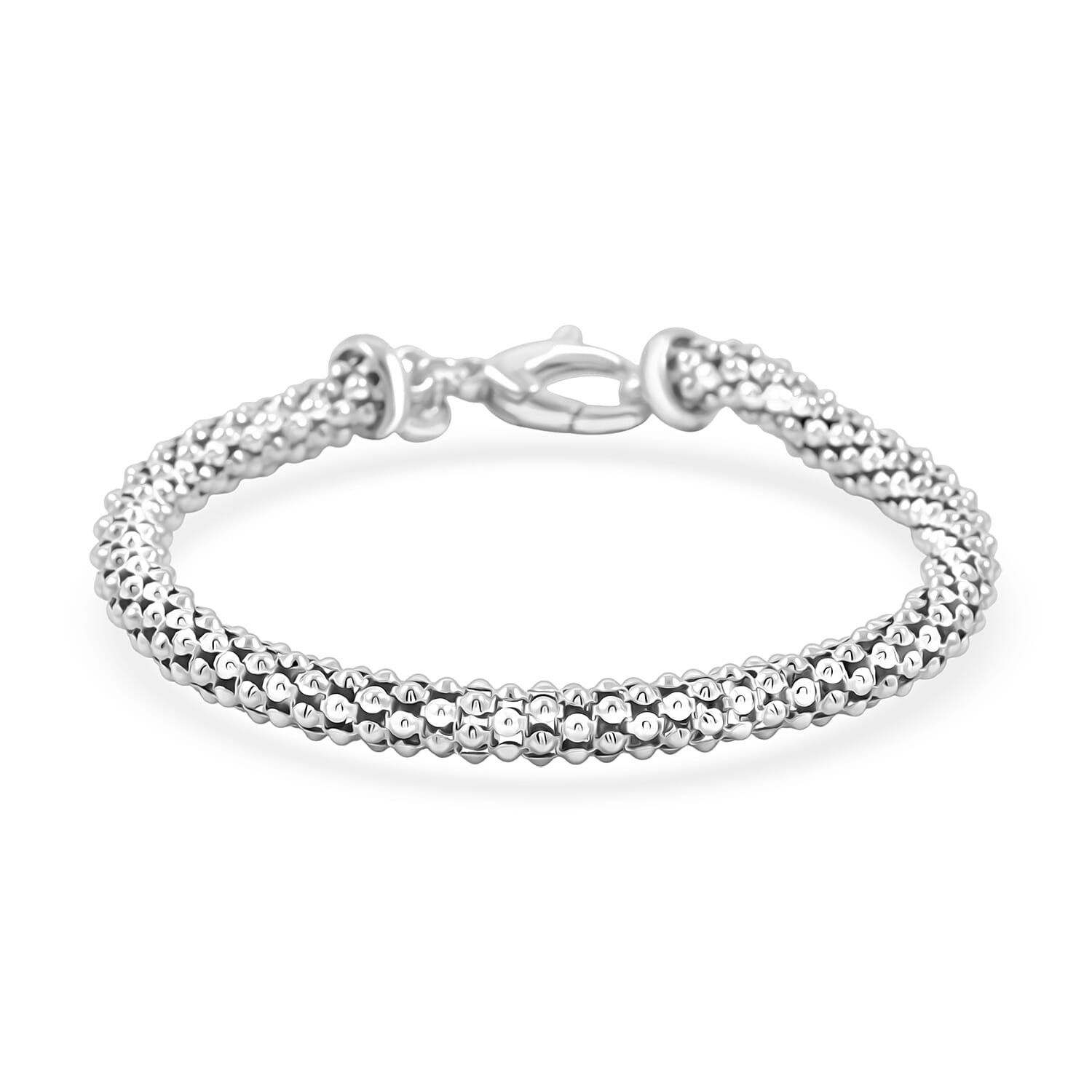 La Bella Italian Sterling Silver Pop Corn Chain Bracelet (8.00 In) (10.25 g)