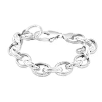 Italian 14K YG Over Sterling Silver Fancy Rolo Flower Chain Bracelet (7.50 In) (10.5 g)