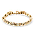 Italian 14K YG Over Sterling Silver Wheat Chain Bracelet (8.00 In) (14.75 g) - Sticky add to cart bar