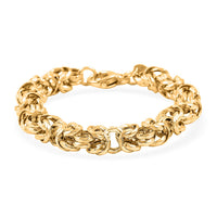 Italian 14K YG Over Sterling Silver Fancy Byzantine Chain Bracelet (8.00 In) (20.25 g)