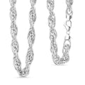 La Bella Italian Fancy Rope Chain Necklace in Sterling Silver 53.8 Grams 22 Inches - Sticky add to cart bar