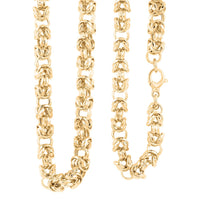 La Bella Italian Fancy Byzantine Chain Necklace in 14K Yellow Gold Over Sterling Silver 53.9 Grams 22 Inches