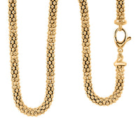 La Bella Italian 14K YG Over Sterling Silver Popcorn Chain Necklace (22 Inches) (24 Grams)