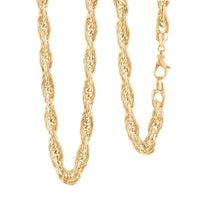 La Bella Italian Fancy Rope Chain Necklace in 14K Yellow Gold Over Sterling Silver 29.2 Grams 22 Inches