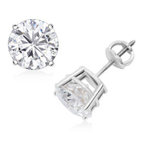 10K White Gold Diamond Solitaire Stud Earrings 4.00 ctw