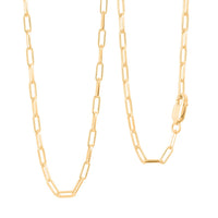 Italian 2.20mm Paper Clip Chain Necklace in 14K YG Over Sterling Silver 20 Inches 4.50 Grams