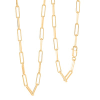 Italian 4.20mm Paper Clip Chain Necklace in 14K YG Over Sterling Silver 15.30 Grams 20 Inches