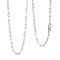 Italian Rhodium Over Sterling Silver 2.20mm Paper Clip Chain Necklace (18 Inches) (4 g)