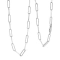 Italian 3mm Paper Clip Chain Necklace in Rhodium Over Sterling Silver 7Grams 18 Inches - Sticky add to cart bar