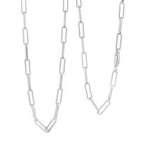 Italian Rhodium Over Sterling Silver 4.31mm Paperclip Chain Necklace (20 Inches) (15.3 g)