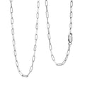 Italian Rhodium Over Sterling Silver 2.20mm Paper Clip Chain Necklace (22 Inches) (4.90 g) - Sticky add to cart bar