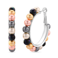 Multi Color Shell Pearl Earrings in Stainless Steel