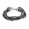 Terahertz 60.00 ctw Beaded Multi Row Bracelet in Silvertone and Stainless Steel (7-9In) - Sticky add to cart bar