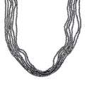Terahertz 150.00 ctw Beaded Multi Row Necklace in Silvertone and Stainless Steel 16-20 Inches - Sticky add to cart bar