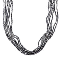 Terahertz 150.00 ctw Beaded Multi Row Necklace in Silvertone and Stainless Steel 16-20 Inches