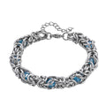 Blue Magic Color Glass Bracelet in Stainless Steel (8-10In) - Sticky add to cart bar
