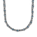 Blue Magic Color Glass Necklace (20-22 Inches) in Stainless Steel - Sticky add to cart bar