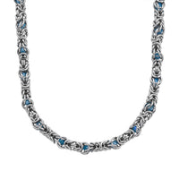 Blue Magic Color Glass Necklace (20-22 Inches) in Stainless Steel