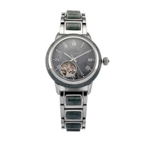 Classic Succession Olmec Jadeite Japanese Movement Watch in ION Plated YG Stainless Steel 80.00 ctw