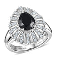 EverTrue Thai Black Spinel, White Zircon Midnight Crown Ring in Platinum Bond (Size 10.0) 2.75 ctw - Sticky add to cart bar