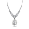 D'Joy Moissanite 4.90 ctw Blooming Lotus Necklace in Rhodium Over Sterling Silver 18-20 Inches - Sticky add to cart bar