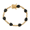 EverTrue Thai Black Spinel, White Zircon Midnight Pear Bracelet in 18K YG Plated (6.50 In) 15.00 ctw - Sticky add to cart bar