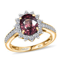 AAA Golden Zircon and Luxuriant Lab Grown Diamond G-H SI 3.53 ctw Ring in 10K Yellow Gold
