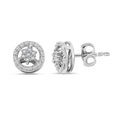 White Diamond 0.10 ctw Earrings in Rhodium Over Sterling Silver - Sticky add to cart bar