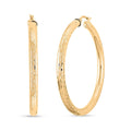 Textured Hoop Earrings in 10K Yellow Gold 4.63 Grams - Sticky add to cart bar