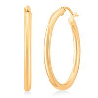 Italian Hoop Earrings in 14K Yellow Gold 2.3 Grams