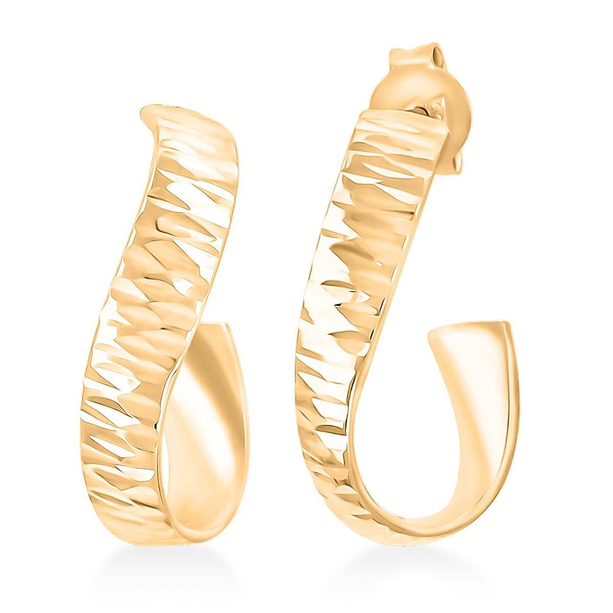 Italian Twisted Half Oval Earrings in 14K Yellow Gold 2 Grams