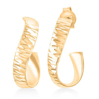 Italian Twisted Half Oval Earrings in 14K Yellow Gold 2 Grams