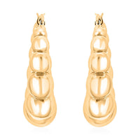 Bead Hoop Earrings in 14K Yellow Gold 4.82 Grams