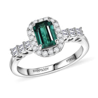 Doorbuster Certified & Appraised Rhapsody 950 Platinum AAAA Pirineu Lagoon Tourmaline, Diamond (E-F, VS) (0.30 cts) Ring (Size 10.0) (5.78 g) 1.45 ctw
