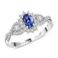 D'Joy AAA Tanzanite, Moissanite Ring in Rhodium Over Sterling Silver (Size 10.0) 1.00 ctw - Sticky add to cart bar