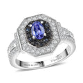 D'Joy AAA Tanzanite, Multi Gemstone Ring in Rhodium Over Sterling Silver (Size 10.0) 1.50 ctw - Sticky add to cart bar