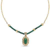EverTrue African Malachite Necklace (18 Inches) in 18K YG Plated