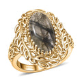 EverTrue African Malachite Ring in 18K YG Plated - Sticky add to cart bar
