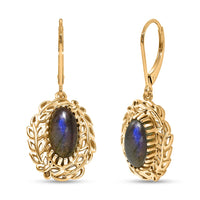 EverTrue African Malachite 6.30 ctw Earrings in 18K YG Plated