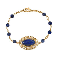 EverTrue African Malachite Bracelet in 18K YG Plated (7.25 In)