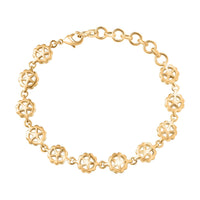 EverTrue Bronzella Collection Medallion Bloom Bracelet in 18K YG Plated Bronze (6.50-8.0In)