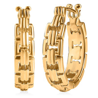 EverTrue Bronzella Collection Link Hoop Earring in 18K Yellow Gold Plated Bronze